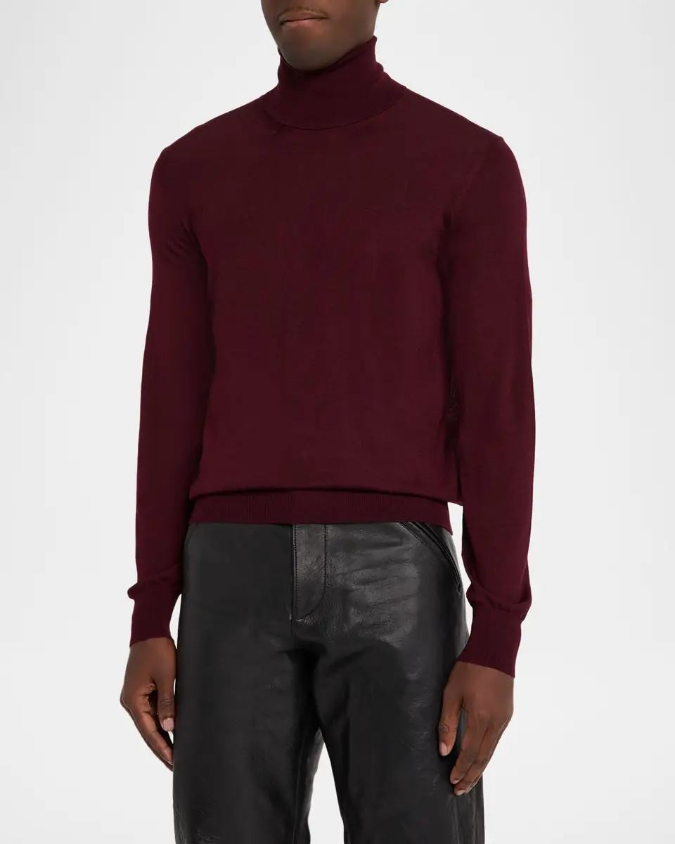 Saint Laurent Men's Slim Wool Turtleneck Sweater | Thumbnail 3 Saint Laurent Men's Slim Wool Turtleneck Sweater | Thumbnail 3