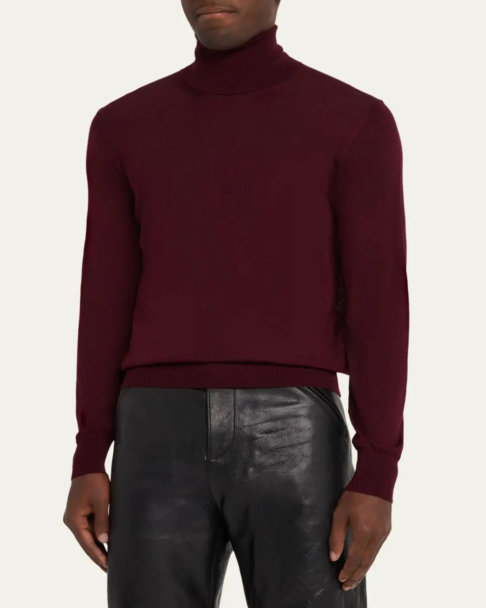 Saint Laurent Men's Slim Wool Turtleneck Sweater | Thumbnail 8 Saint Laurent Men's Slim Wool Turtleneck Sweater | Thumbnail 8