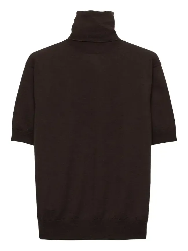 Turtleneck Superfine Cashmere Short-Sleeve Sweater Turtleneck Superfine Cashmere Short-Sleeve Sweater
