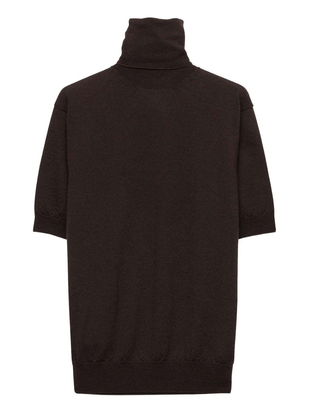 Prada Turtleneck Superfine Cashmere Short-Sleeve Sweater