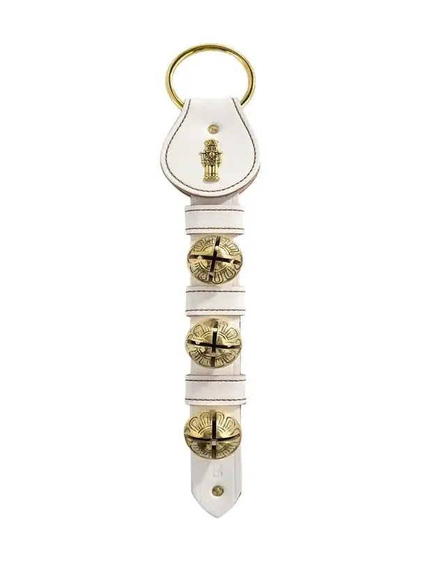 3 Solid Brass Bells Nutcracker Charm, White 3 Solid Brass Bells Nutcracker Charm, White