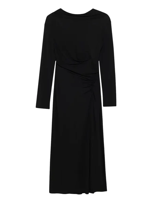 Ferrera Ruched Long-Sleeve Midi Dress