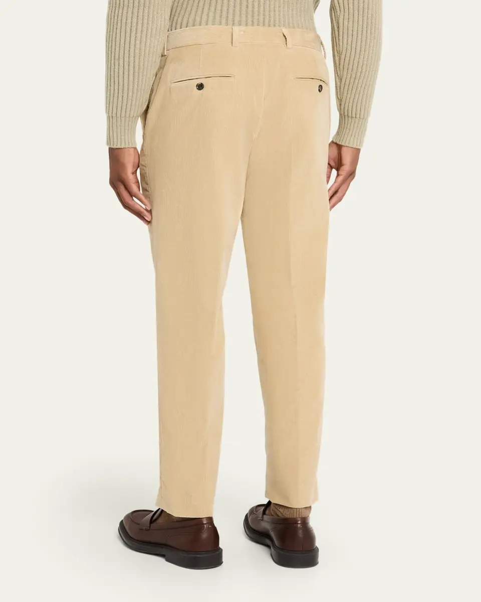 Loro Piana Men's Jarno Cotton Corduroy Pleated Pants | Thumbnail 3 Loro Piana Men's Jarno Cotton Corduroy Pleated Pants | Thumbnail 3