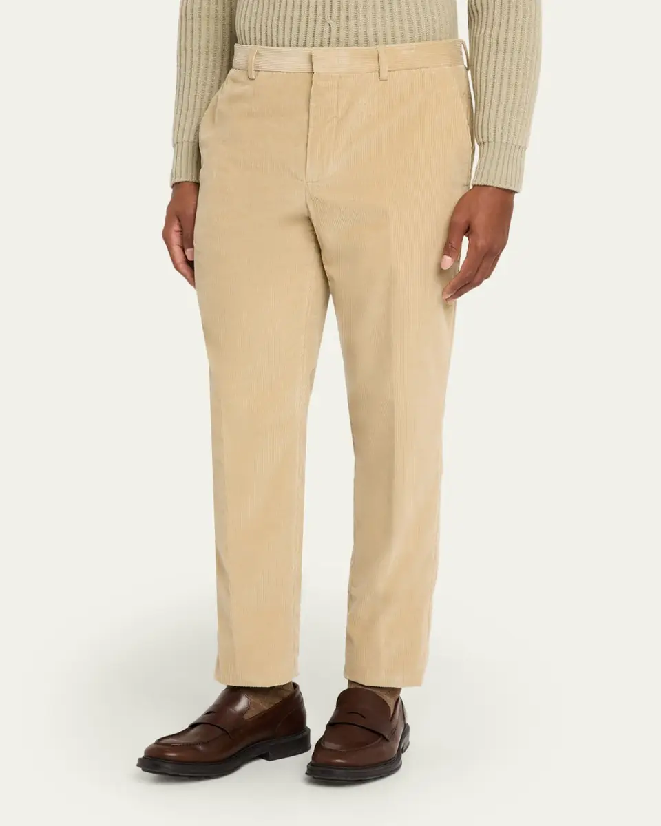 Loro Piana Men's Jarno Cotton Corduroy Pleated Pants | Thumbnail 4 Loro Piana Men's Jarno Cotton Corduroy Pleated Pants | Thumbnail 4