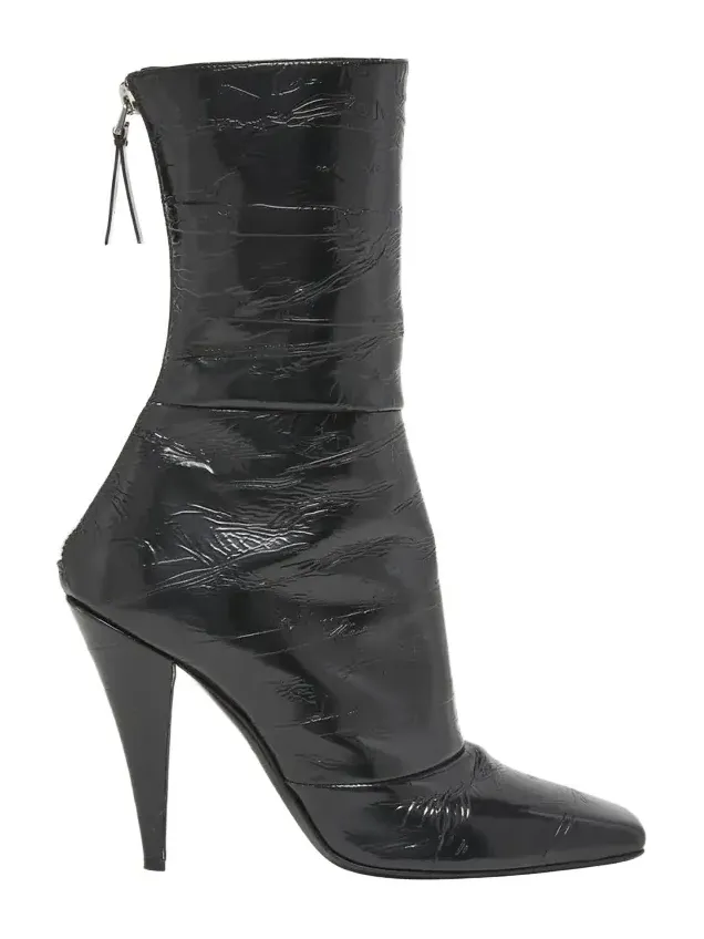 Crinkle Leather Ankle Boots Crinkle Leather Ankle Boots