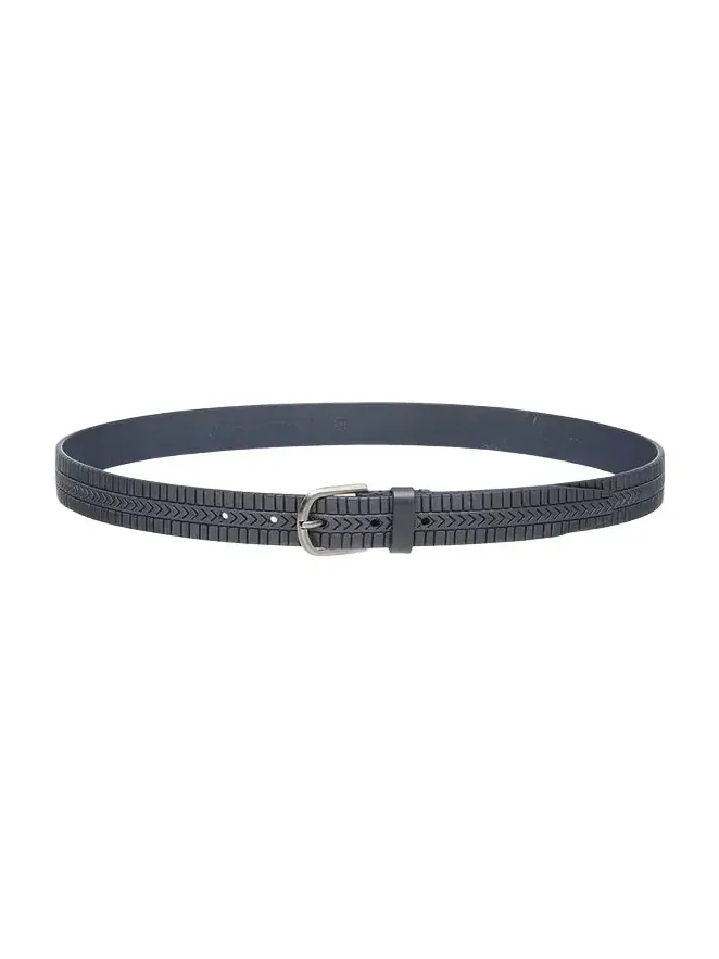 Giorgio Armani Men's Geometric Engraved Leather Belt