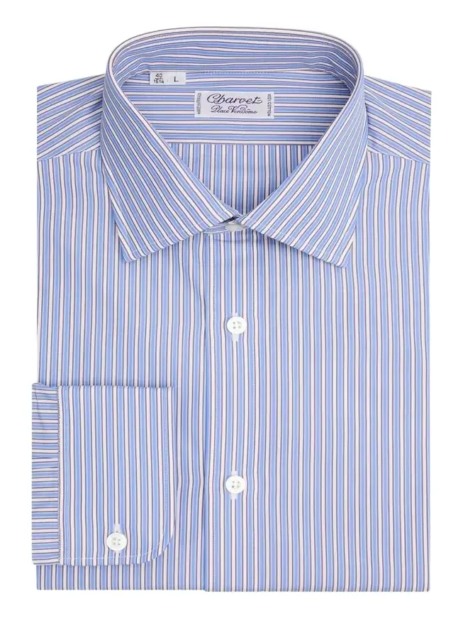 Men's Purple Label Striped Button-Front Shirt