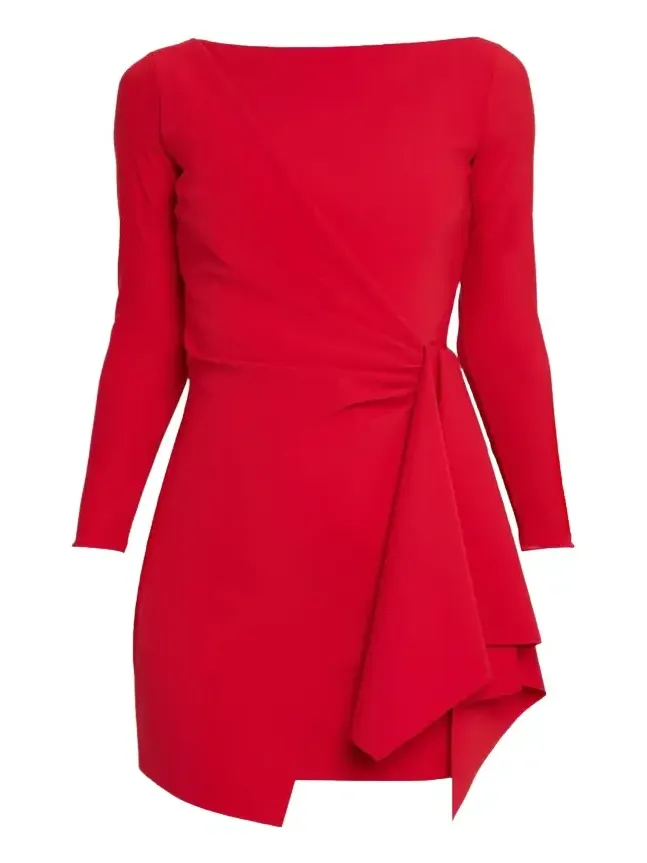 Chiara Boni La Petite Robe Draped Boat-Neck Mini Dress