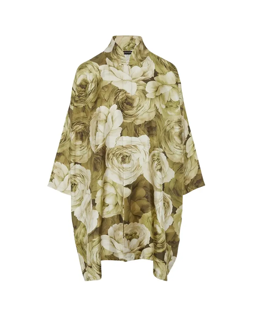 Eskandar Wide A-Line Shirt With Chinese Collar and Slits (Very Long Length) | Image 1 Eskandar Wide A-Line Shirt With Chinese Collar and Slits (Very Long Length) | Image 1
