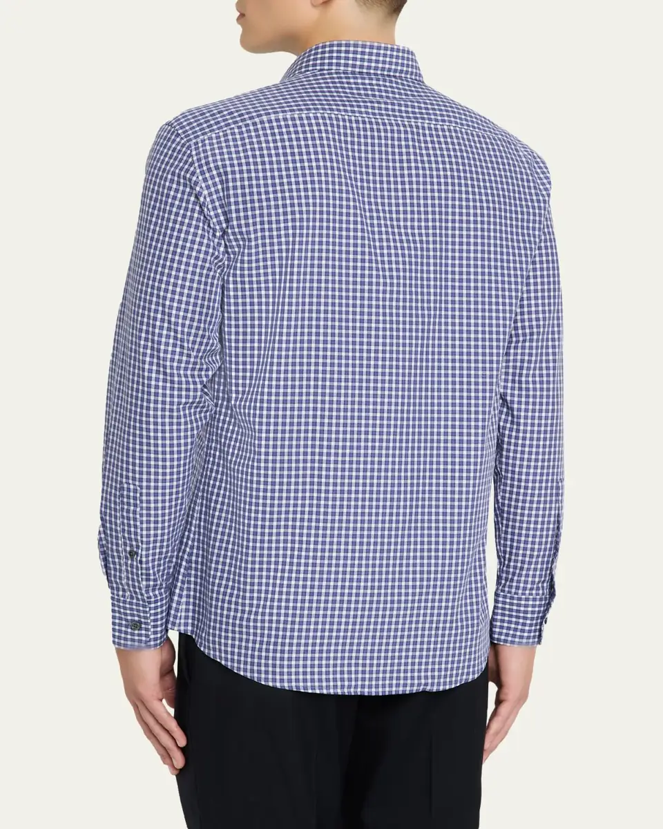 ZEGNA Men's Petite Check Cotton Button-Down Shirt | Thumbnail 3 ZEGNA Men's Petite Check Cotton Button-Down Shirt | Thumbnail 3