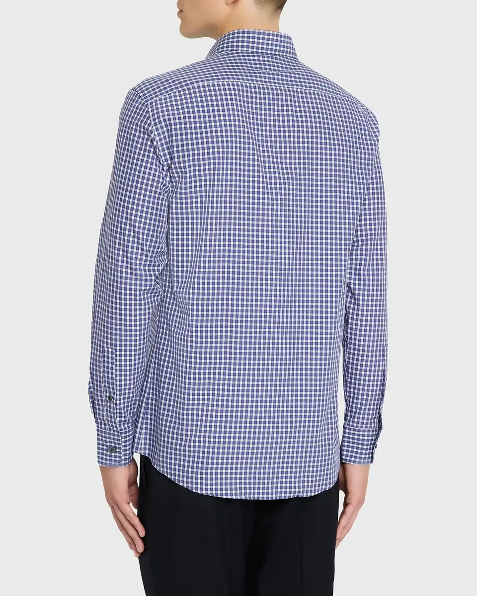 ZEGNA Men's Petite Check Cotton Button-Down Shirt | Thumbnail 7 ZEGNA Men's Petite Check Cotton Button-Down Shirt | Thumbnail 7