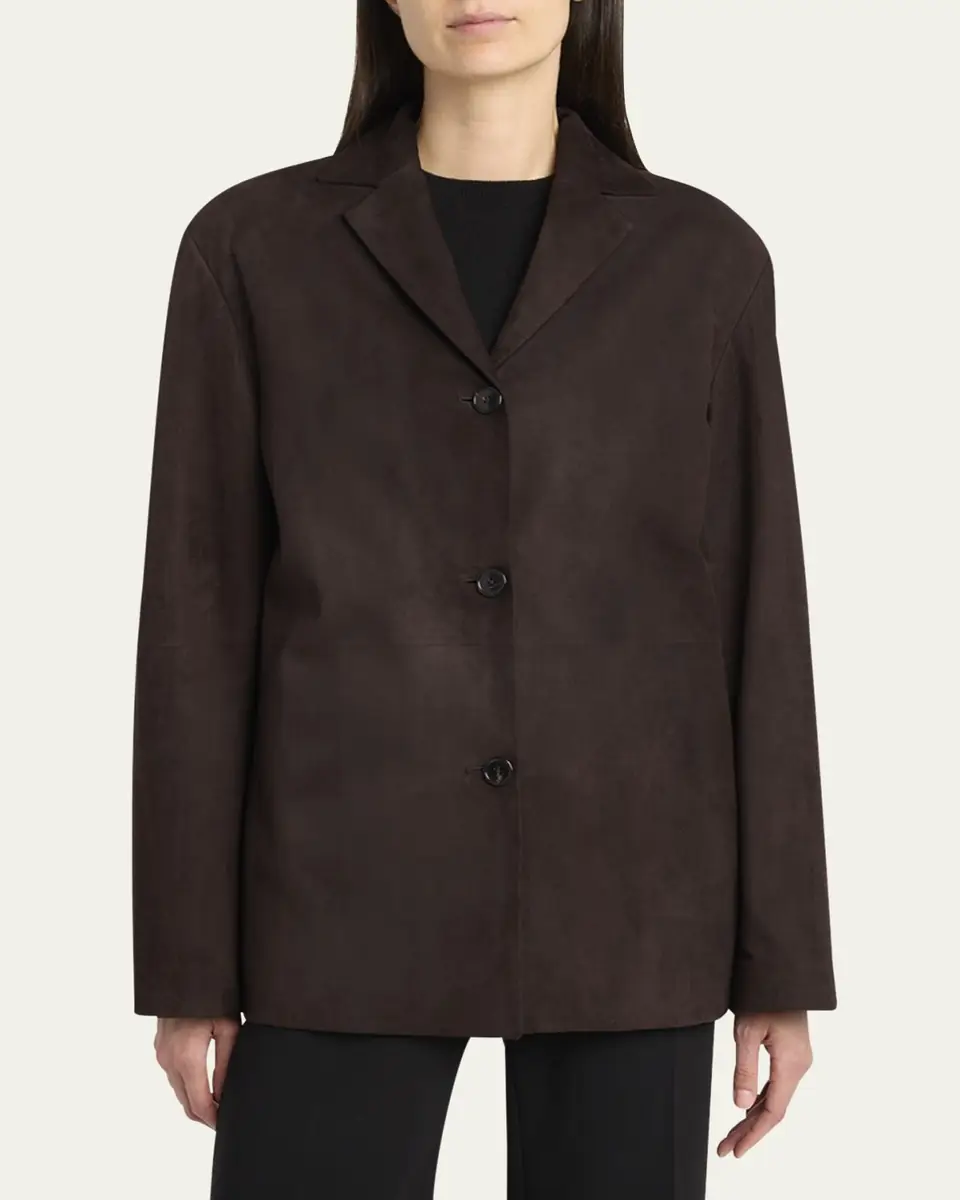 THE ROW Fabian Suede Single-Breasted Jacket | Thumbnail 4