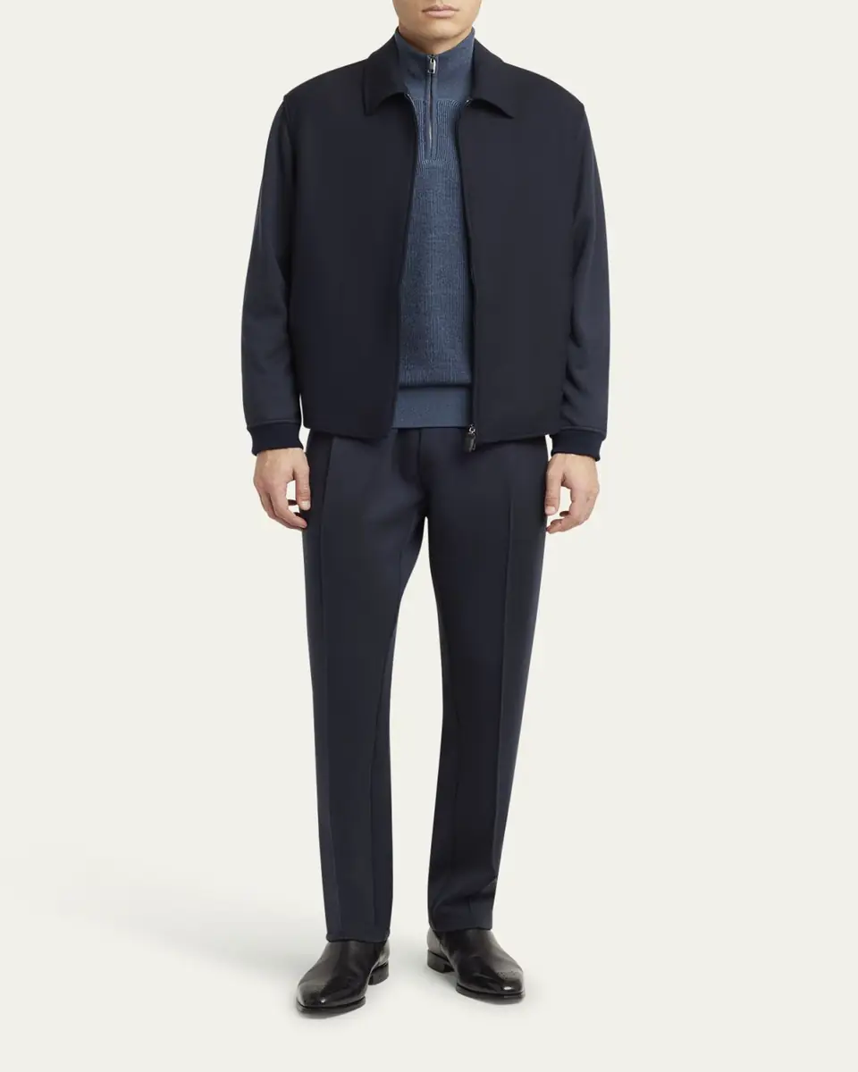 Brioni Men's Wool, Silk and Cashmere Rib Quarter-Zip Sweater | Thumbnail 2 Brioni Men's Wool, Silk and Cashmere Rib Quarter-Zip Sweater | Thumbnail 2