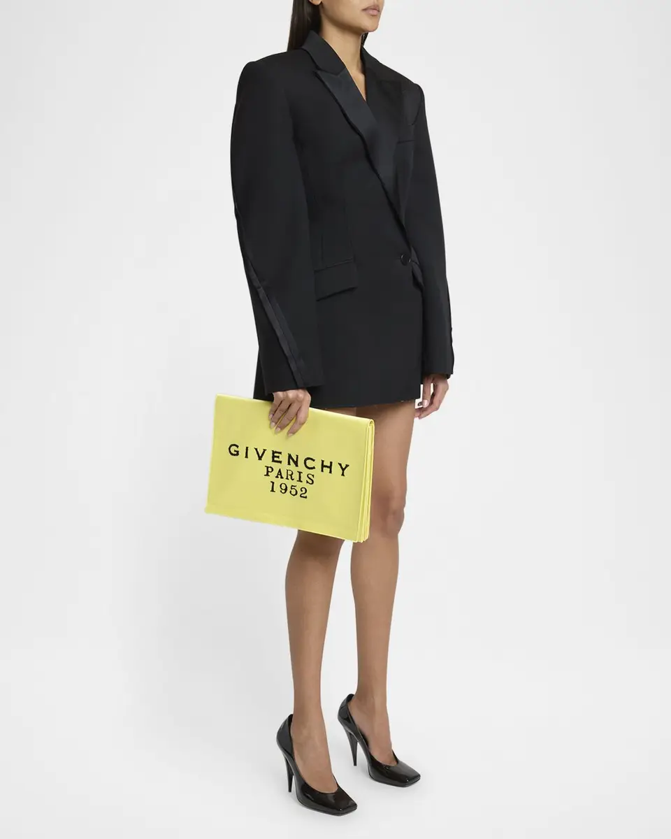 Givenchy Pattern Pochette in Satin with Logo Embroidery | Thumbnail 19
