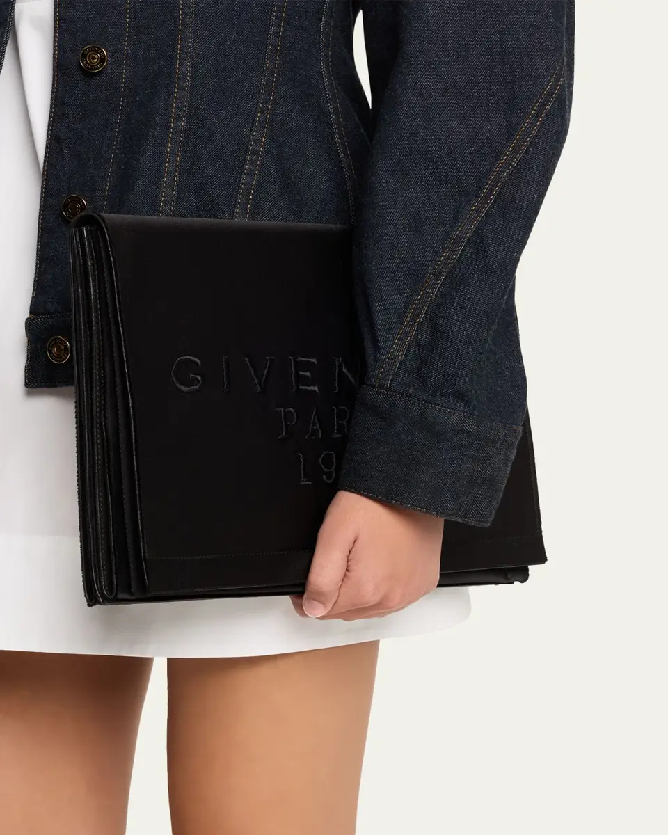 Givenchy Pattern Pochette in Satin with Logo Embroidery | Thumbnail 7