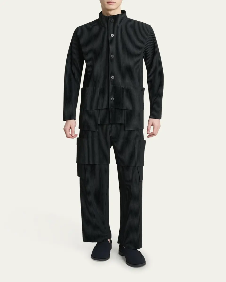 Homme Plissé Issey Miyake Men's Multi-Pocket Pleated Button-Down Shirt | Thumbnail 2 Homme Plissé Issey Miyake Men's Multi-Pocket Pleated Button-Down Shirt | Thumbnail 2