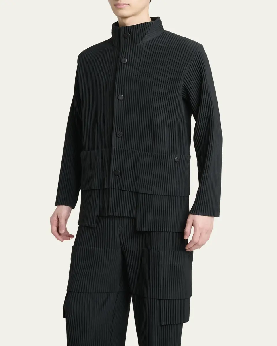 Homme Plissé Issey Miyake Men's Multi-Pocket Pleated Button-Down Shirt | Thumbnail 4 Homme Plissé Issey Miyake Men's Multi-Pocket Pleated Button-Down Shirt | Thumbnail 4