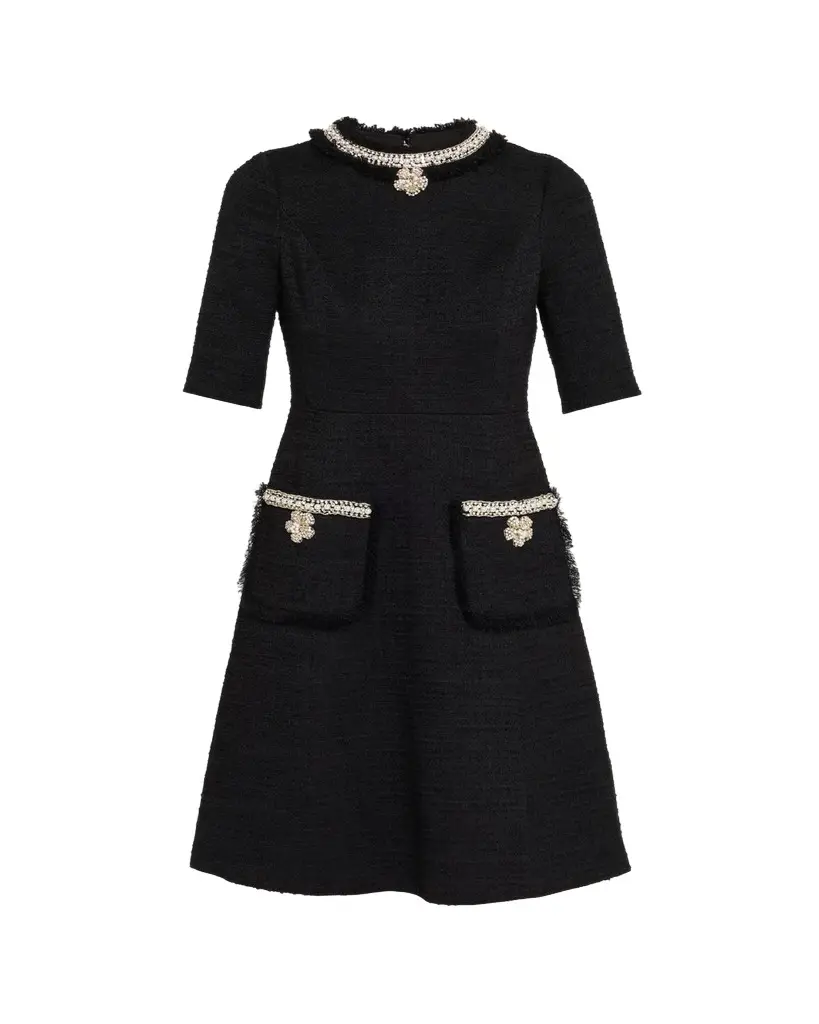 Rickie Freeman for Teri Jon Bead & Crystal-Trim Boucle Dress | Image 1 Rickie Freeman for Teri Jon Bead & Crystal-Trim Boucle Dress | Image 1