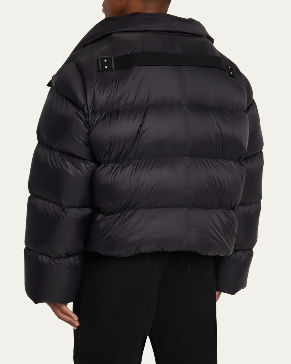 Rick Owens Men's Nylon Cropped Turtleneck Puffer Jacket | Thumbnail 3