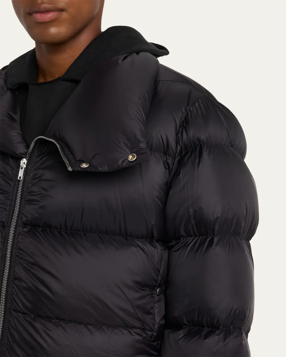Rick Owens Men's Nylon Cropped Turtleneck Puffer Jacket | Thumbnail 5