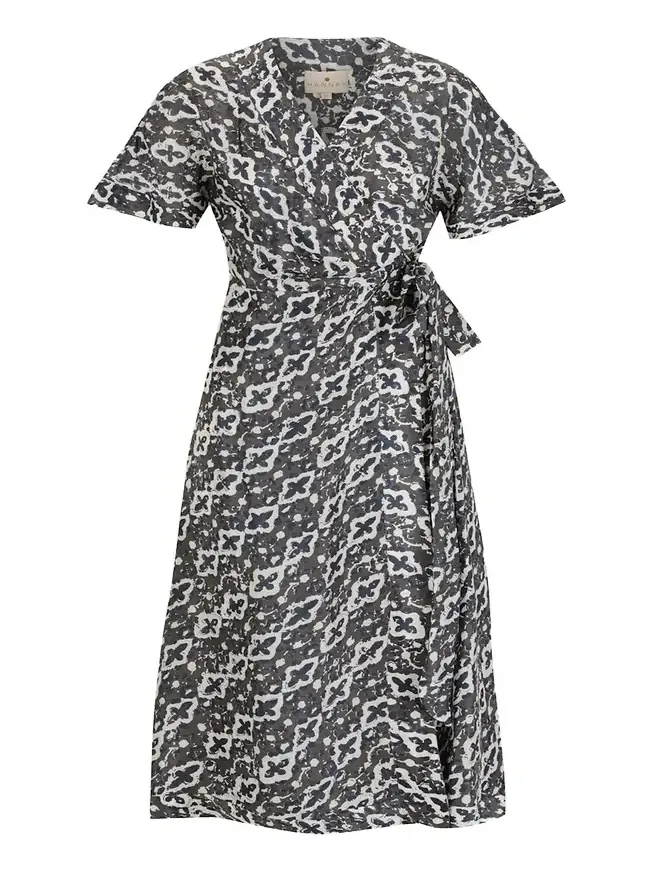 Clementine Pathway Silk Wrap Dress