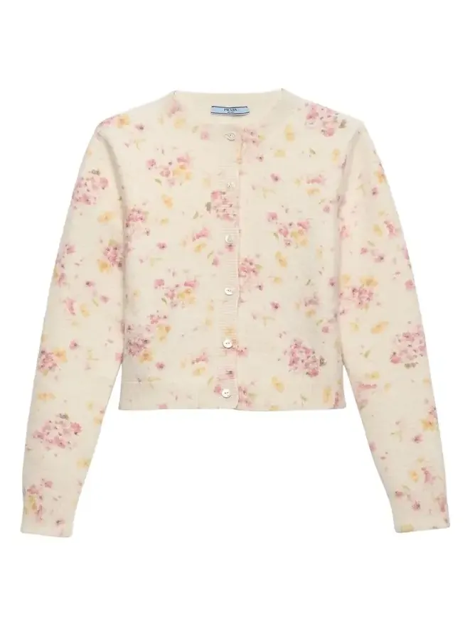 Floral Crewneck Cardigan