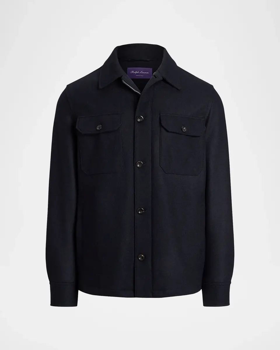 Ralph Lauren Purple Label Men's Cashmere Blend Felton Overshirt | Thumbnail 2 Ralph Lauren Purple Label Men's Cashmere Blend Felton Overshirt | Thumbnail 2