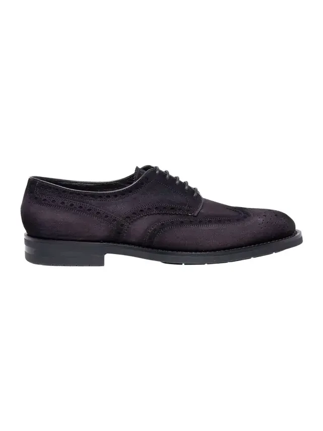Santoni Men's Emil Suede Brogue Wingtip Derby Shoes