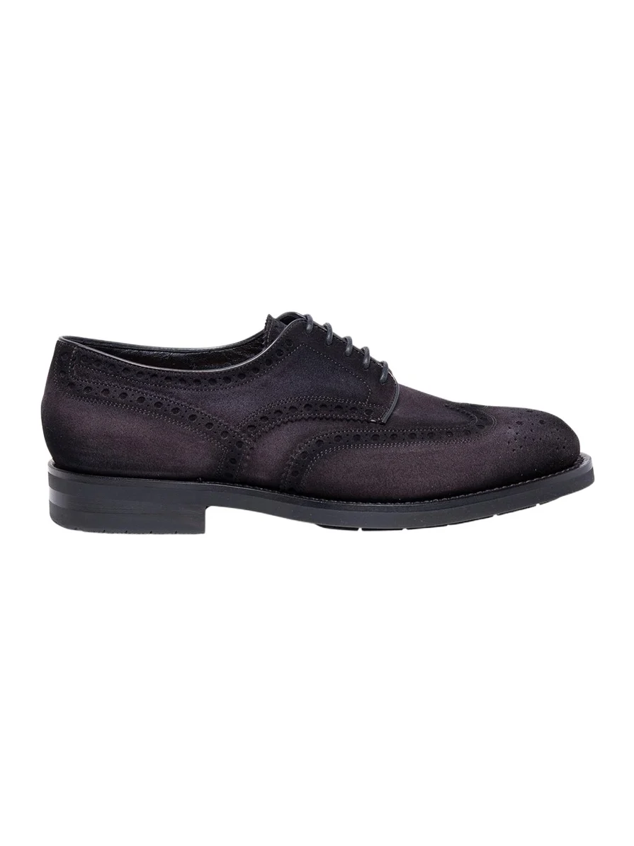 Santoni Men's Emil Suede Brogue Wingtip Derby Shoes