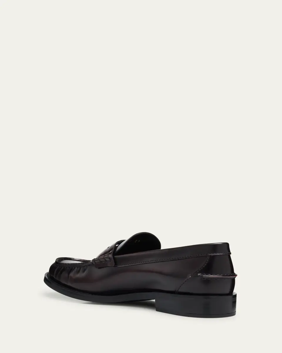 Prada Leather Ruched Penny Loafers | Thumbnail 2 Prada Leather Ruched Penny Loafers | Thumbnail 2