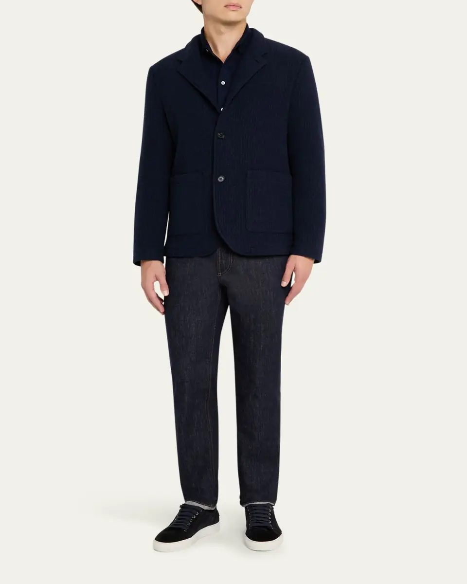 Maurizio Baldassari Men's Cashmere Stand Collar Four-Button Jacket | Thumbnail 2