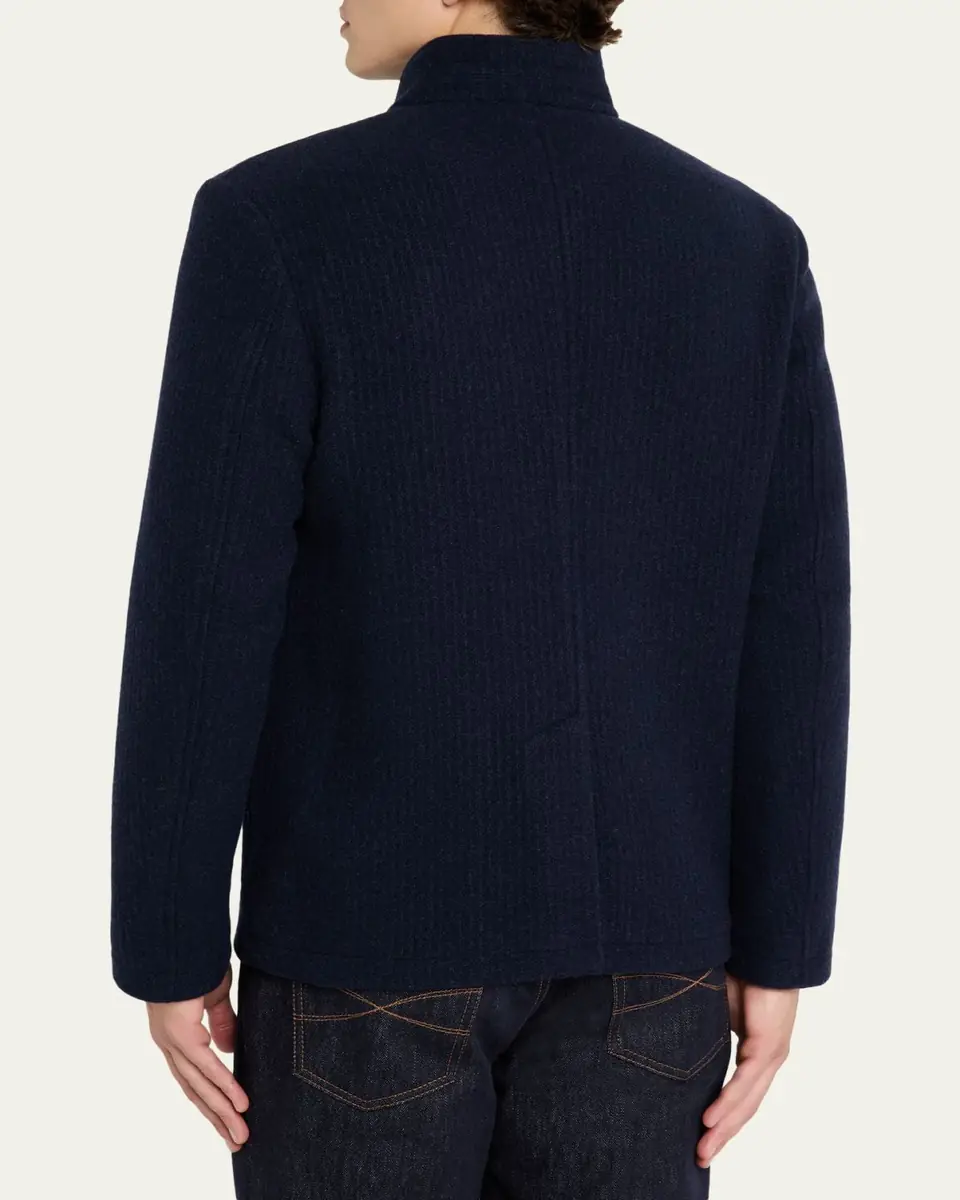 Maurizio Baldassari Men's Cashmere Stand Collar Four-Button Jacket | Thumbnail 3
