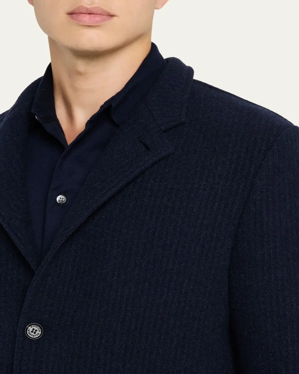 Maurizio Baldassari Men's Cashmere Stand Collar Four-Button Jacket | Thumbnail 5