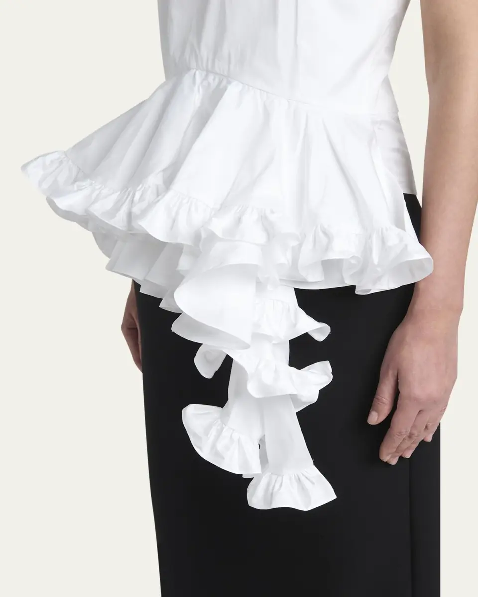 Alexander McQueen Asymmetric Ruffled Peplum-Hem Blouse | Thumbnail 5 Alexander McQueen Asymmetric Ruffled Peplum-Hem Blouse | Thumbnail 5