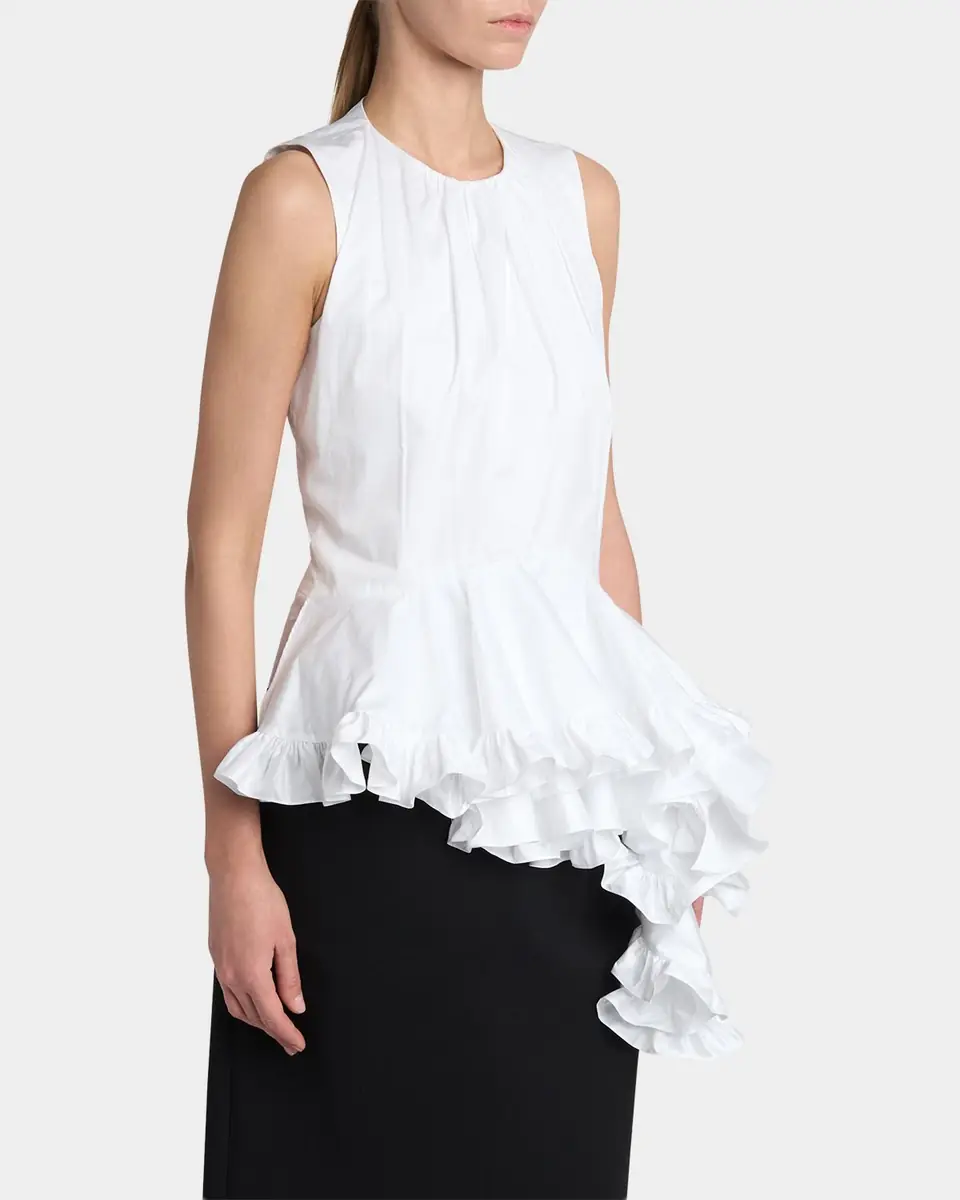 Alexander McQueen Asymmetric Ruffled Peplum-Hem Blouse | Thumbnail 8 Alexander McQueen Asymmetric Ruffled Peplum-Hem Blouse | Thumbnail 8