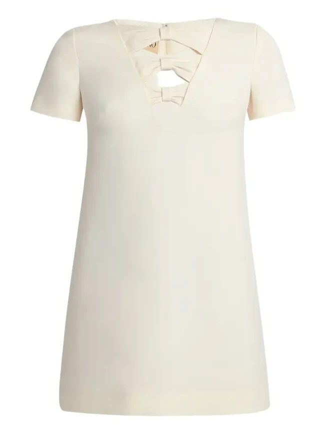 Bow Cutout Short-Sleeve Mini Dress