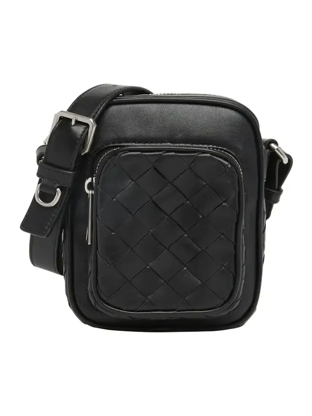 Men's Intrecciato Leather Vertical Crossbody Bag Men's Intrecciato Leather Vertical Crossbody Bag
