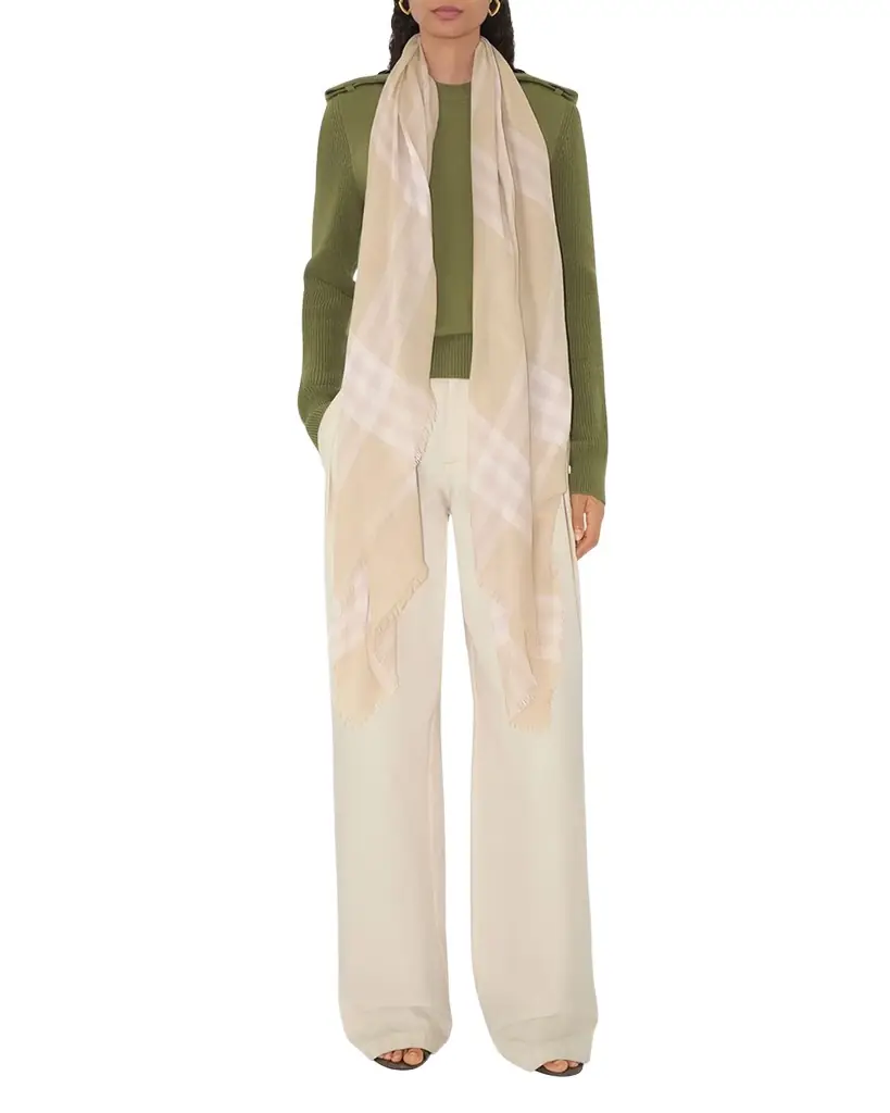 Burberry Giant Check Wool Scarf | Image 1 Burberry Giant Check Wool Scarf | Image 1