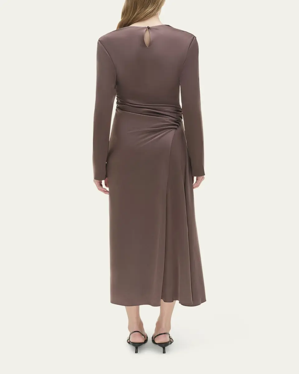 Simkhai Odessa Draped Long-Sleeve Midi Dress | Thumbnail 3 Simkhai Odessa Draped Long-Sleeve Midi Dress | Thumbnail 3