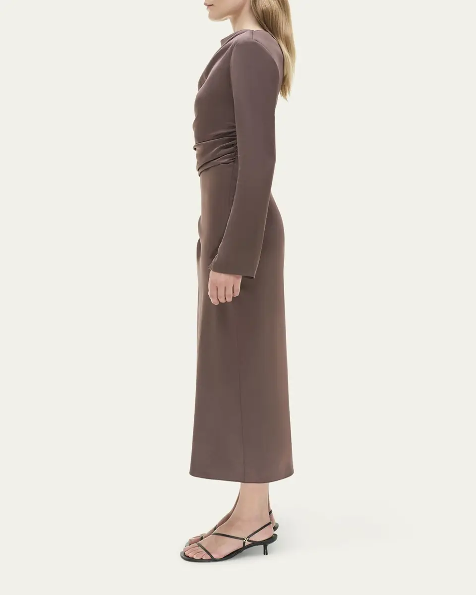 Simkhai Odessa Draped Long-Sleeve Midi Dress | Thumbnail 4 Simkhai Odessa Draped Long-Sleeve Midi Dress | Thumbnail 4