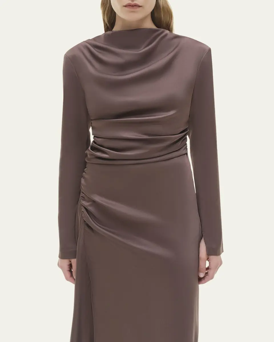 Simkhai Odessa Draped Long-Sleeve Midi Dress | Thumbnail 5 Simkhai Odessa Draped Long-Sleeve Midi Dress | Thumbnail 5