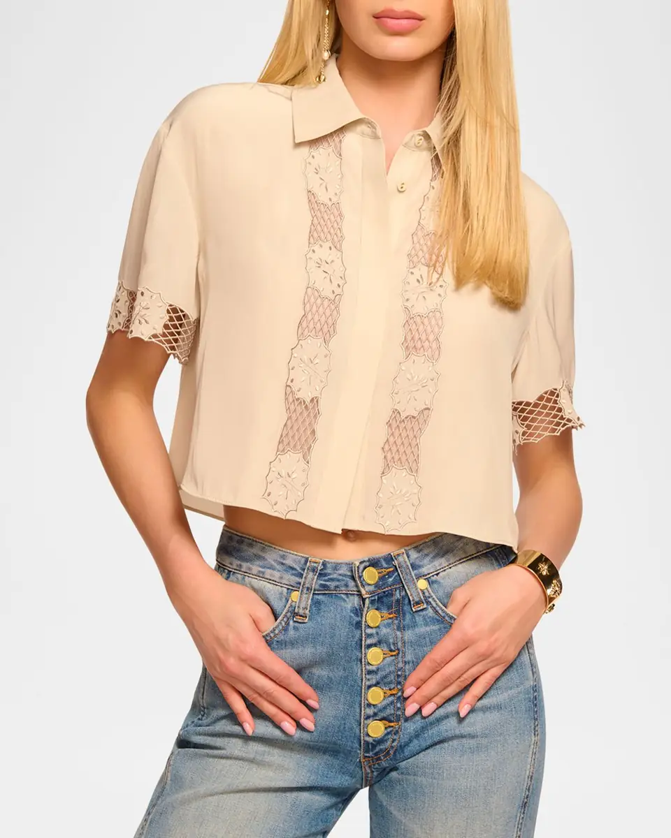 Ramy Brook Tania Embroidered Button-Front Top | Thumbnail 2 Ramy Brook Tania Embroidered Button-Front Top | Thumbnail 2