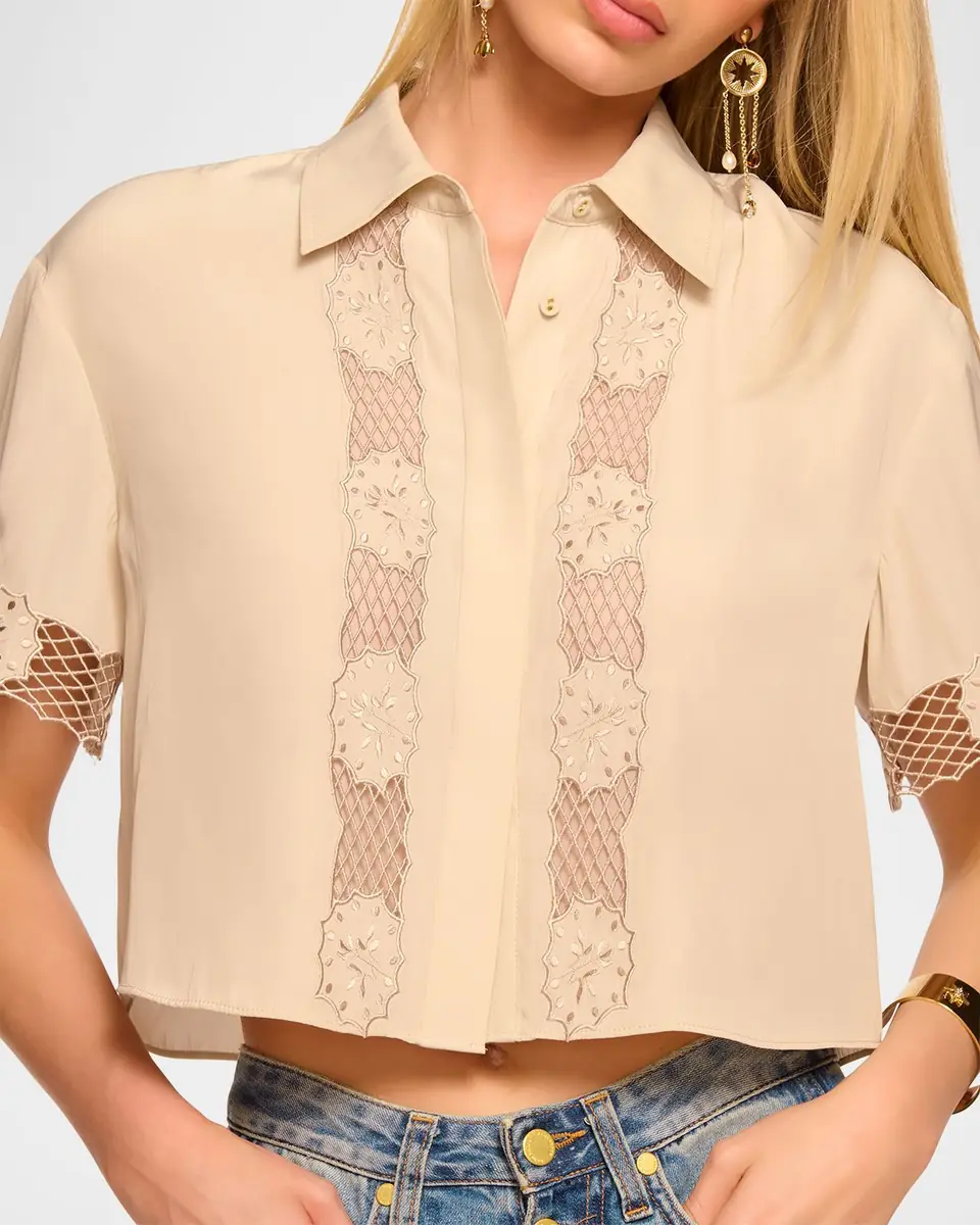 Ramy Brook Tania Embroidered Button-Front Top | Thumbnail 3 Ramy Brook Tania Embroidered Button-Front Top | Thumbnail 3
