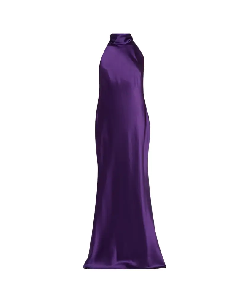 Ralph Lauren Collection Chilton Halter Stretch Satin Evening Dress | Image 1 Ralph Lauren Collection Chilton Halter Stretch Satin Evening Dress | Image 1