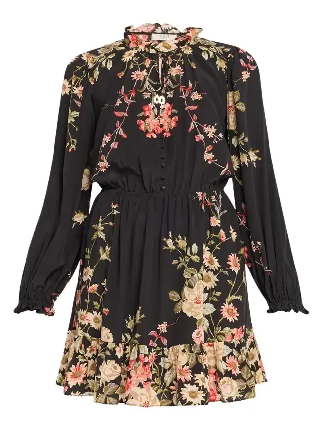 Jolie Floral Long-Sleeve Mini Dress Jolie Floral Long-Sleeve Mini Dress