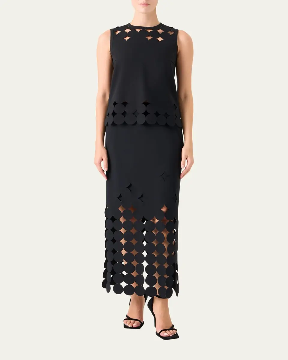 Akris punto Sleeveless Cutout Polka Dot Top | Thumbnail 2 Akris punto Sleeveless Cutout Polka Dot Top | Thumbnail 2