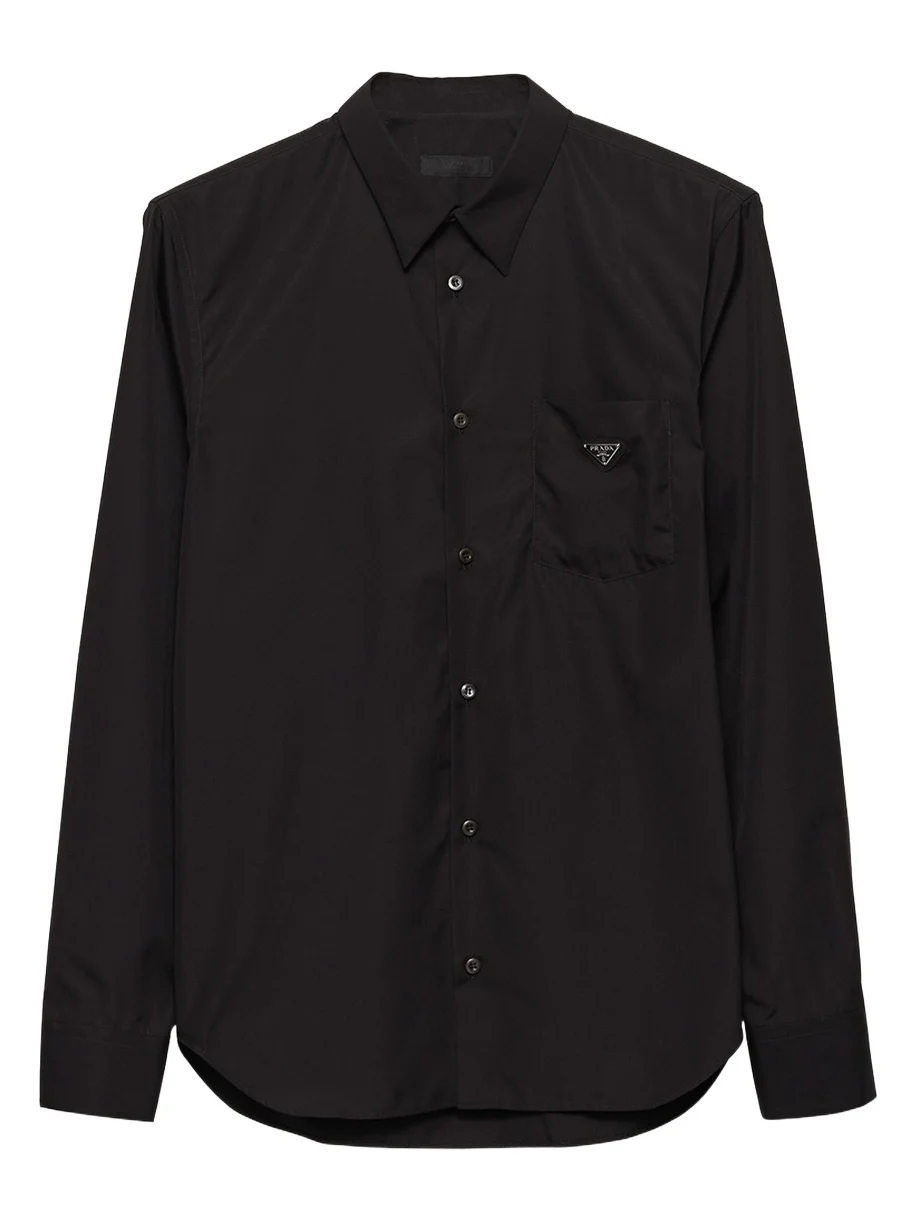 Prada Men's Poplin Chest-Logo Sport Shirt