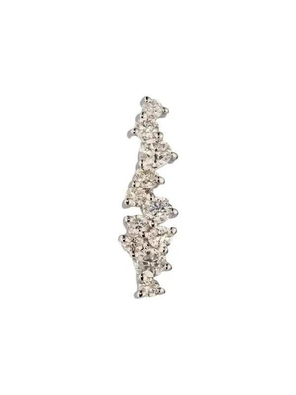 14K White Gold Small Cocktail Bar Stud Earring, Single 14K White Gold Small Cocktail Bar Stud Earring, Single