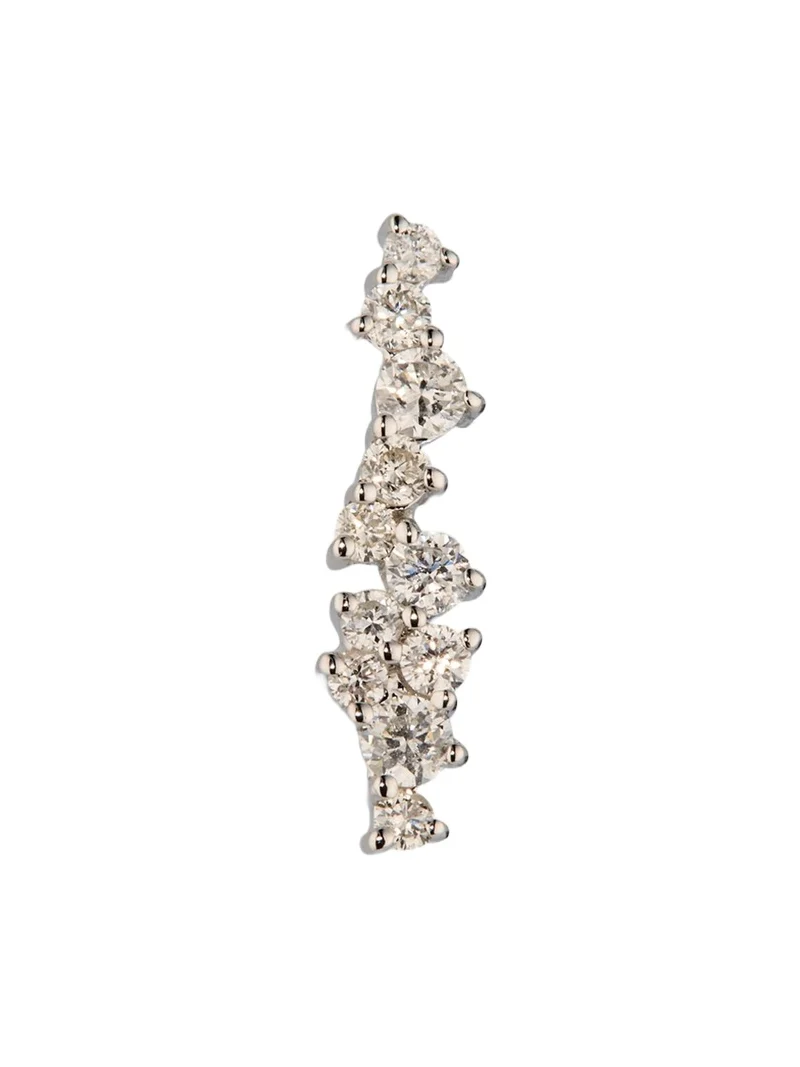 Sydney Evan 14K White Gold Small Cocktail Bar Stud Earring, Single