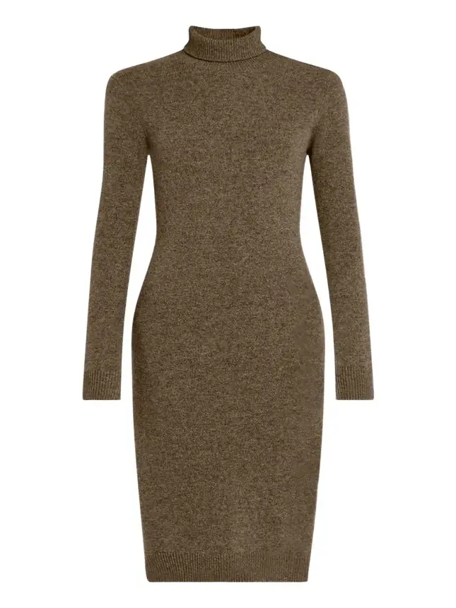 Wool-Blend Turtleneck Sweater Dress